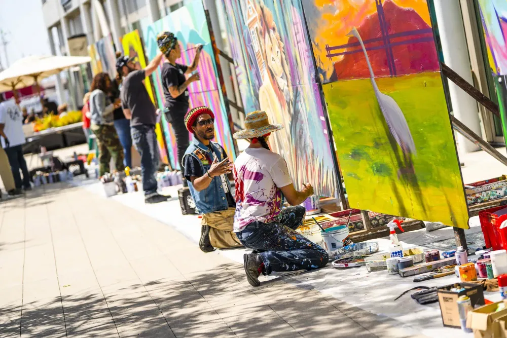 Art in Oakland: artists at work during the Oakland Mural Festival